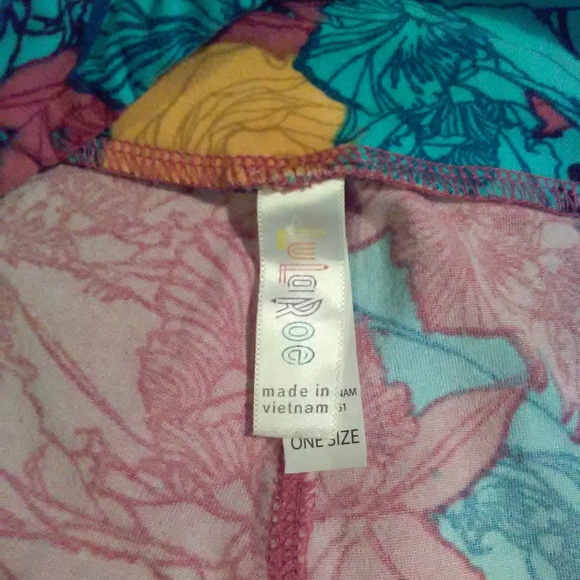 LULAROE floral pattern leggings one size - Picture 4 of 4